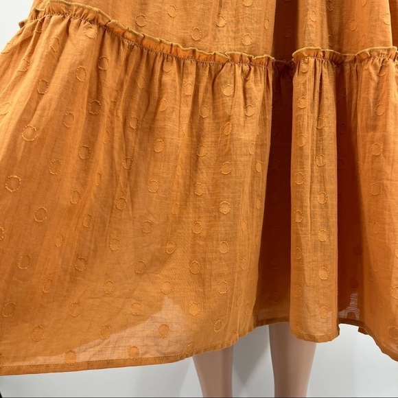 NWT Lush Crochet Cotton Dotted Tiered Midi Boho Dress - Picture 8 of 11